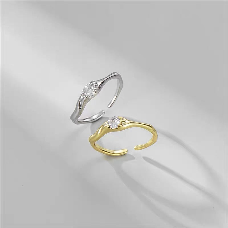 Twisted Diamond Open Ring