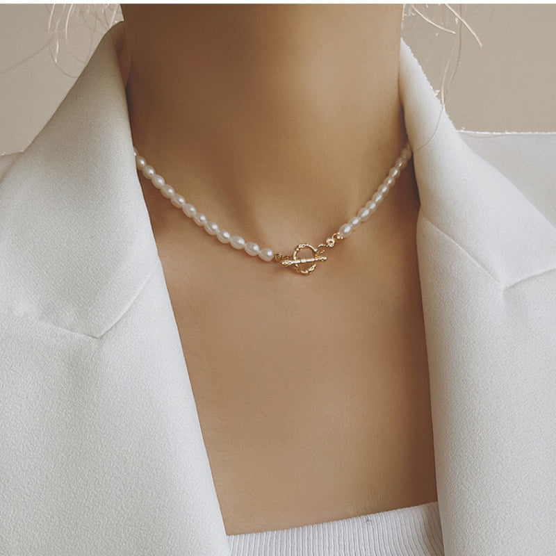 Vine Branch OT Clasp Pearl Necklace