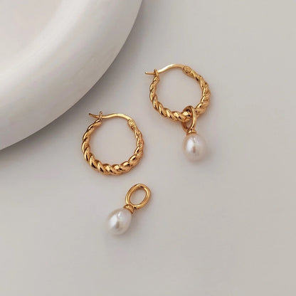 Convertible Pearl Hoops