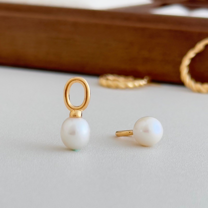 Convertible Pearl Hoops