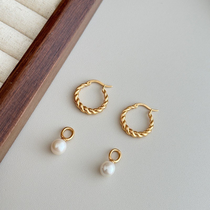 Convertible Pearl Hoops