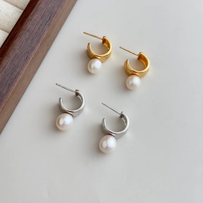 Wave Pearl Earrings